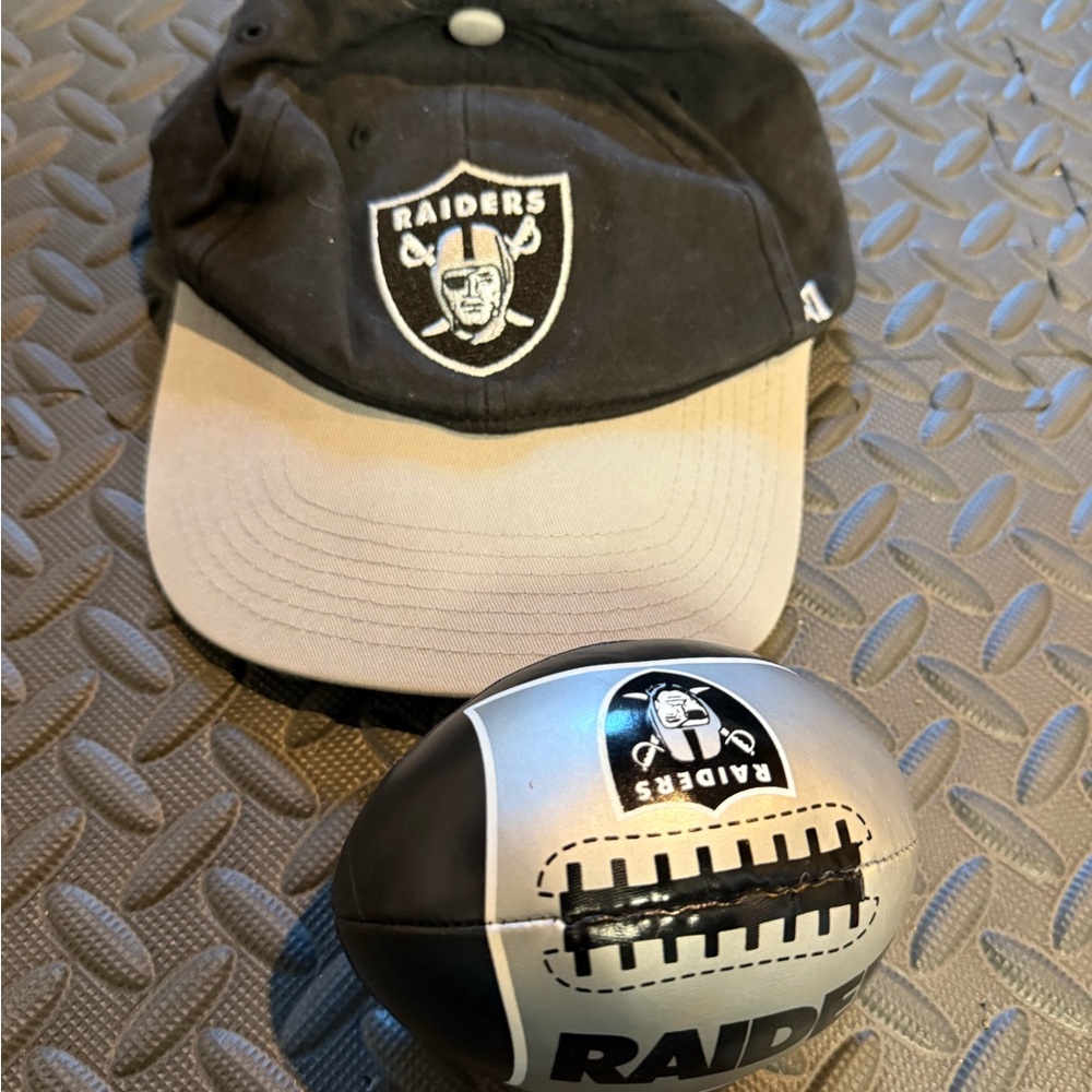 Raiders Black and Gray Cap with Football
